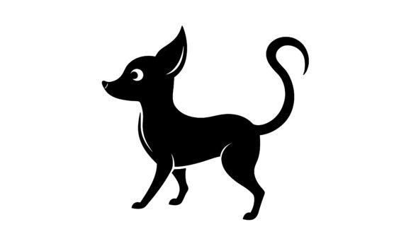 Black Silhouette Chihuahua Dog Icon