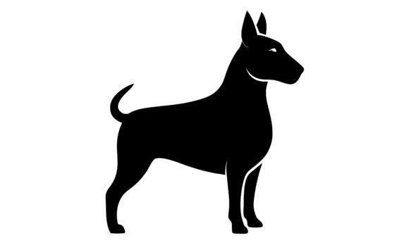 Black Silhouette Dog Standing Vector