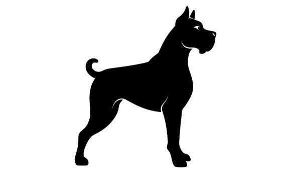Black Silhouette of a Standing Dog
