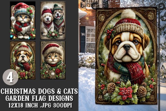 Christmas Cat Dog 4 Garden Flags S2 – A Designer's Review