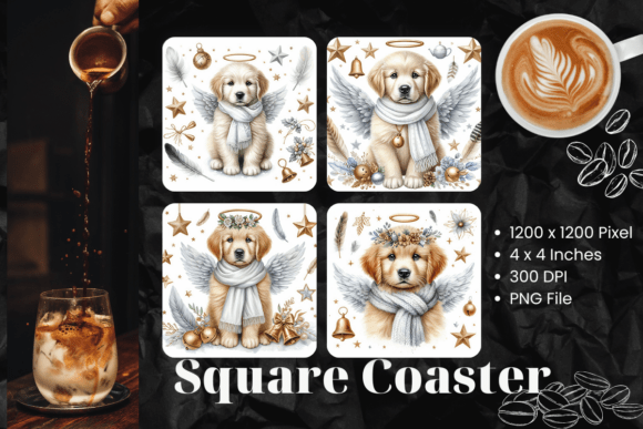 Cute Dog Square Coasters