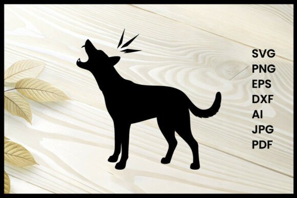 Dog Barking Silhouette Vector