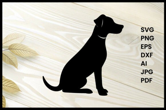 Dog Sitting Obediently Silhouette Vector