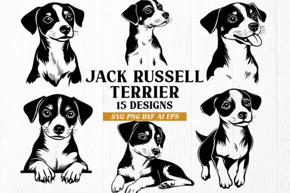 Jack Russell Terrier SVG Bundle, 15 Dogs