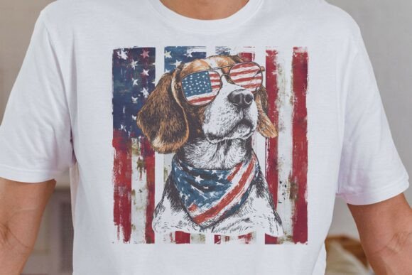 Patriotic Beagle Dog PNG