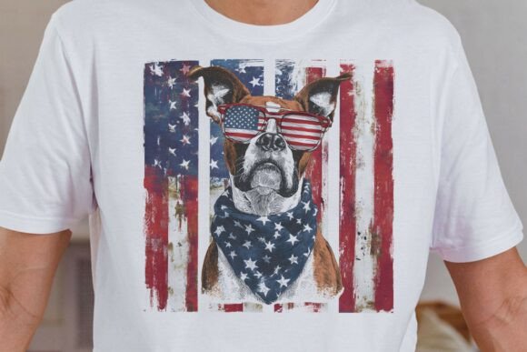 Patriotic Boxer Dog PNG