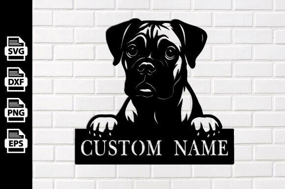 Peeking Dog Custom Name Sign Laser Cut