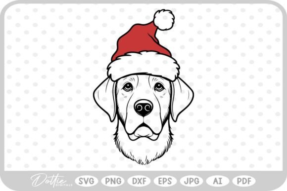 Retriever Christmas Santa Hat Dog