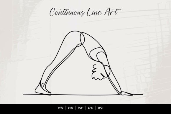 Yoga Pose Downward Dog Line Art